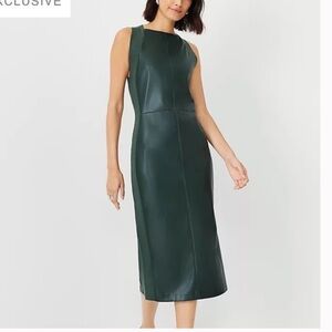 Ann Taylor Faux Leather Mixed Media Sweater Dress